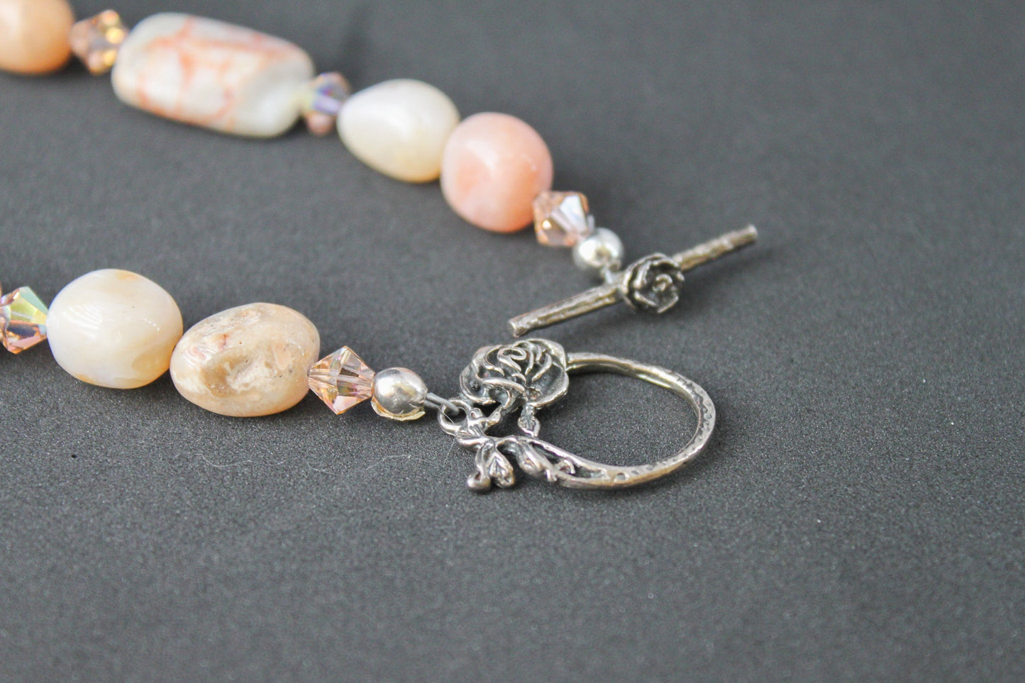 Botswana Agate. Peruvian Opal Necklace