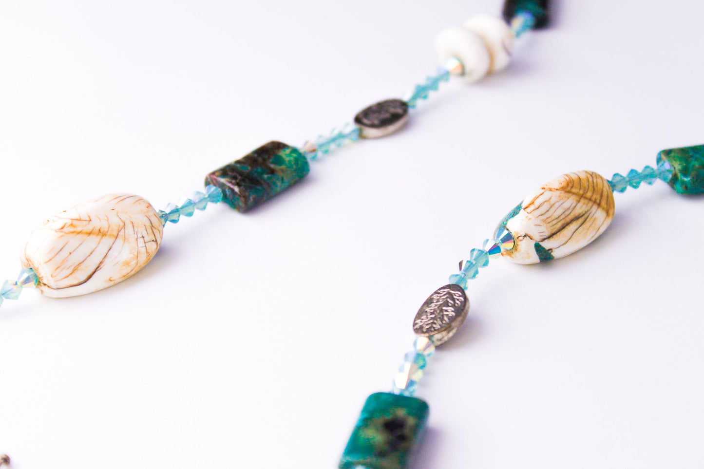 Blue Naga shell and Blue Jasper Necklace