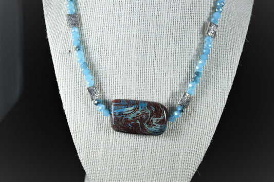 Blue Calsilica Jasper Necklace
